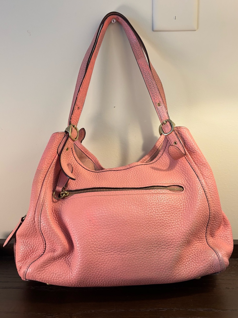 Coach Pink Pebbled Leather Shoulder Bag
